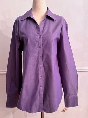 Talbots NWT Lavender Purple Wrinkle Resistant Cotton Point Collar Shirt Sz 12